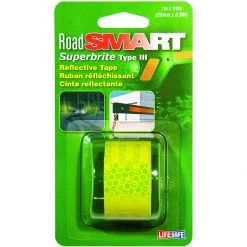 Lifesafe Super Brite Fluorescent Reflective Tape, Lime Green, 1 IN x 24 IN, RE181