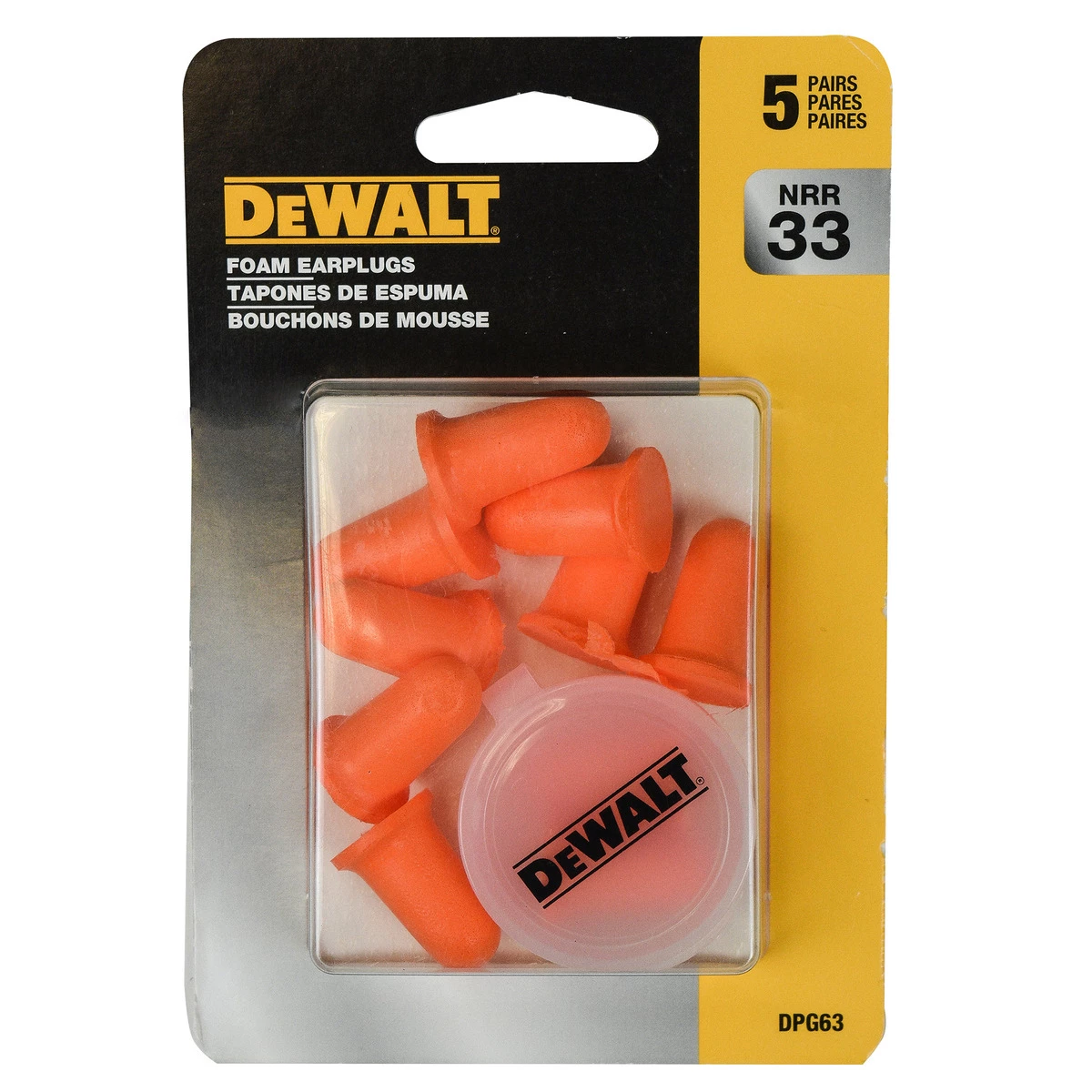 DEWALT Bell Shape Disposable Foam Earplug Orange, DPG63TC5 4 DEWALT Bell Shape Disposable Foam Earplug Orange, DPG63TC5 - Image 2