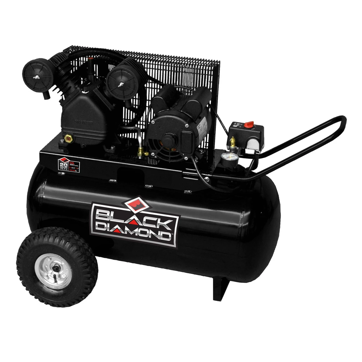Black Diamond Single Stage Oil Lubricated Portable Air Compressor, BDPC1682066.MN, 20 Gallon 3 Black Diamond Single Stage Oil Lubricated Portable Air Compressor, BDPC1682066.MN, 20 Gallon