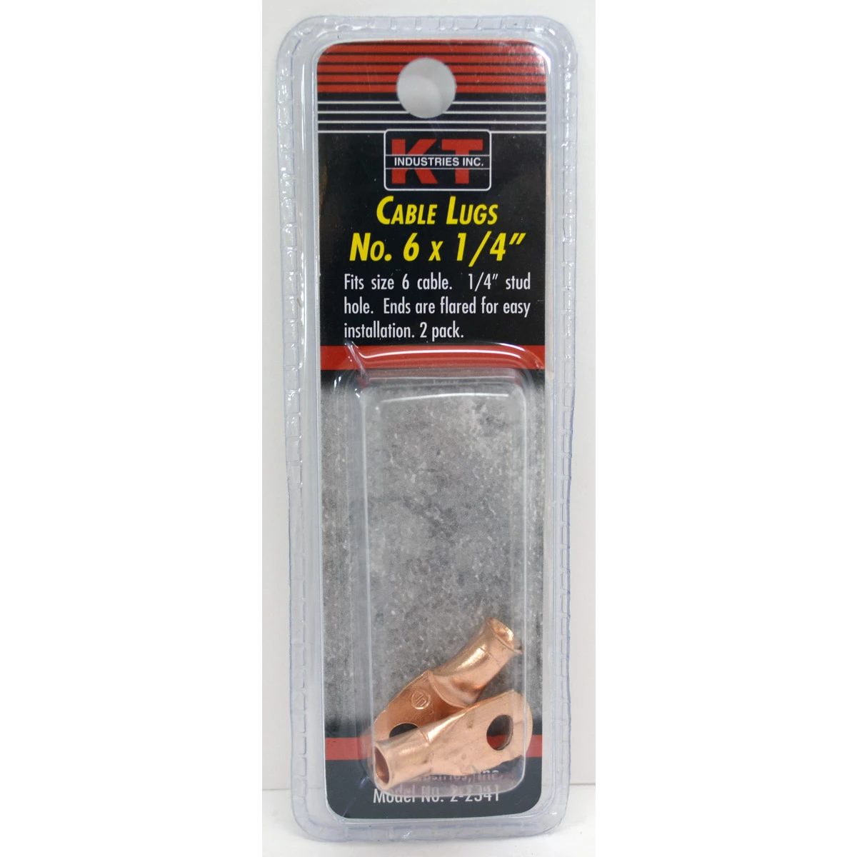 K-T Industries Cable Lug Size, 2-Pack, Copper, 6 Cable, 1/4 IN, 2-2341 3 K-T Industries Cable Lug Size, 2-Pack, Copper, 6 Cable, 1/4 IN, 2-2341