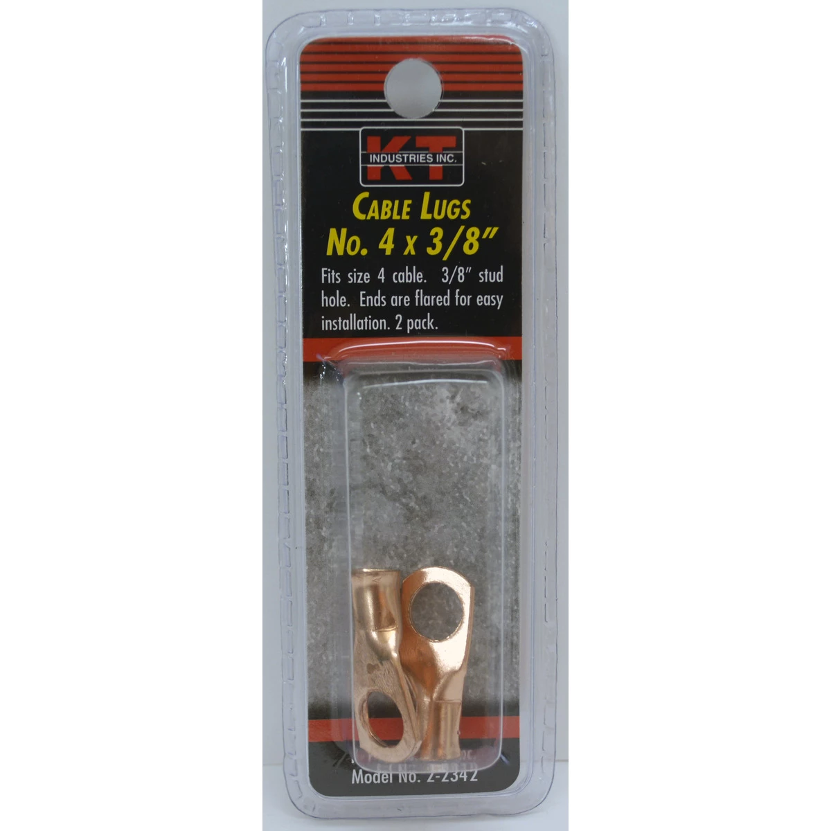 K-T Industries Cable Lug Size, 2-Pack, Copper, 4 Cable, 3/8 IN, 2-2342 3 K-T Industries Cable Lug Size, 2-Pack, Copper, 4 Cable, 3/8 IN, 2-2342