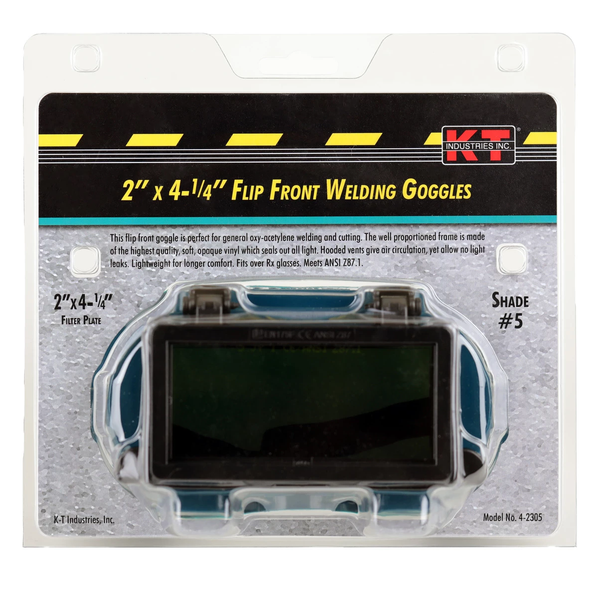 K-T Industries Flip Front Goggle, 4-2305, 2 IN x 4-1/4 IN 3 K-T Industries Flip Front Goggle, 4-2305, 2 IN x 4-1/4 IN