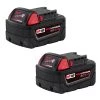 Milwaukee Tool RedLithium 5.0 AH Battery, M18, 2-Pack, 48-11-1852 -Tools Elegant shop sftp a s assets20200506000000374