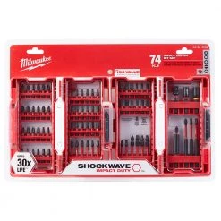 Milwaukee Tool Shockwave Impact Driver Bit Set, 74-Piece, 48-32-4062