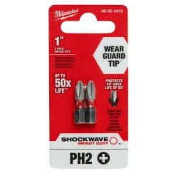 Milwaukee Tool Shockwave Impact Bit PH2, 2-Pack, 48-32-4412, 1 IN -Tools Elegant shop sftp a s assets20200506000000456