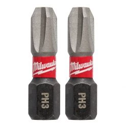 Milwaukee Tool Shockwave Impact Bit PH3, 2-Pack, 48-32-4413, 1 IN
