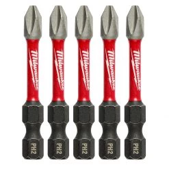 Milwaukee Tool Shockwave Power Bit PH2, 5-Pack, 48-32-4602, 2 IN