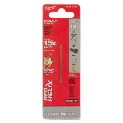 Milwaukee Tool Cobalt Red Helix Bit, 48-89-2301, 1/16 IN