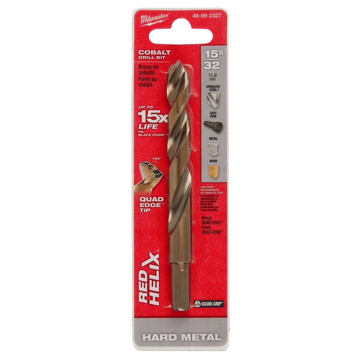 Milwaukee Tool Cobalt Red Helix Bit, 48-89-2327, 15/32 IN 4 Milwaukee Tool Cobalt Red Helix Bit, 48-89-2327, 15/32 IN - Image 2