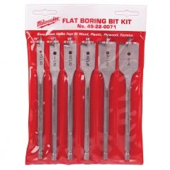 Milwaukee Tool Flat Boring Bit Kit, 6-Piece, 49-22-0071