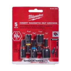 Milwaukee Tool Shockwave Insert Nutdriver Set, 5-Pack, 49-66-4563