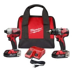 Milwaukee Tool Compact Brushless 2-Tool Combo Kit, Drill Driver / Impact Driver, M18, 2892-22CT