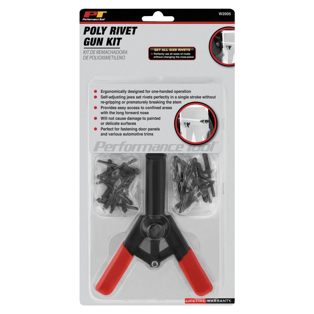 Performance Tool Poly Rivet Kit, 41-Piece, W2005 4 Performance Tool Poly Rivet Kit, 41-Piece, W2005 - Image 2