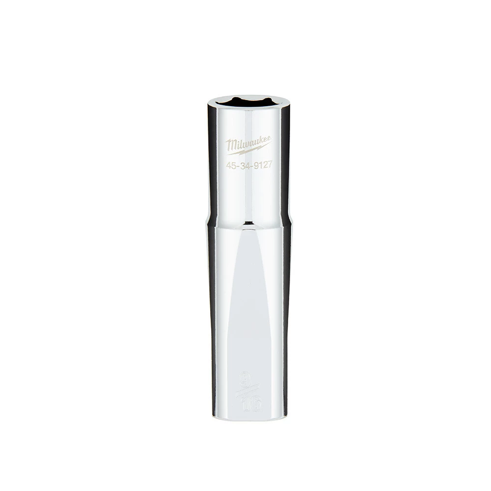 Milwaukee Tool 6-Point 1/2 IN Drive Deep Socket, SAE, 45-34-9127, 9/16 IN 3 Milwaukee Tool 6-Point 1/2 IN Drive Deep Socket, SAE, 45-34-9127, 9/16 IN