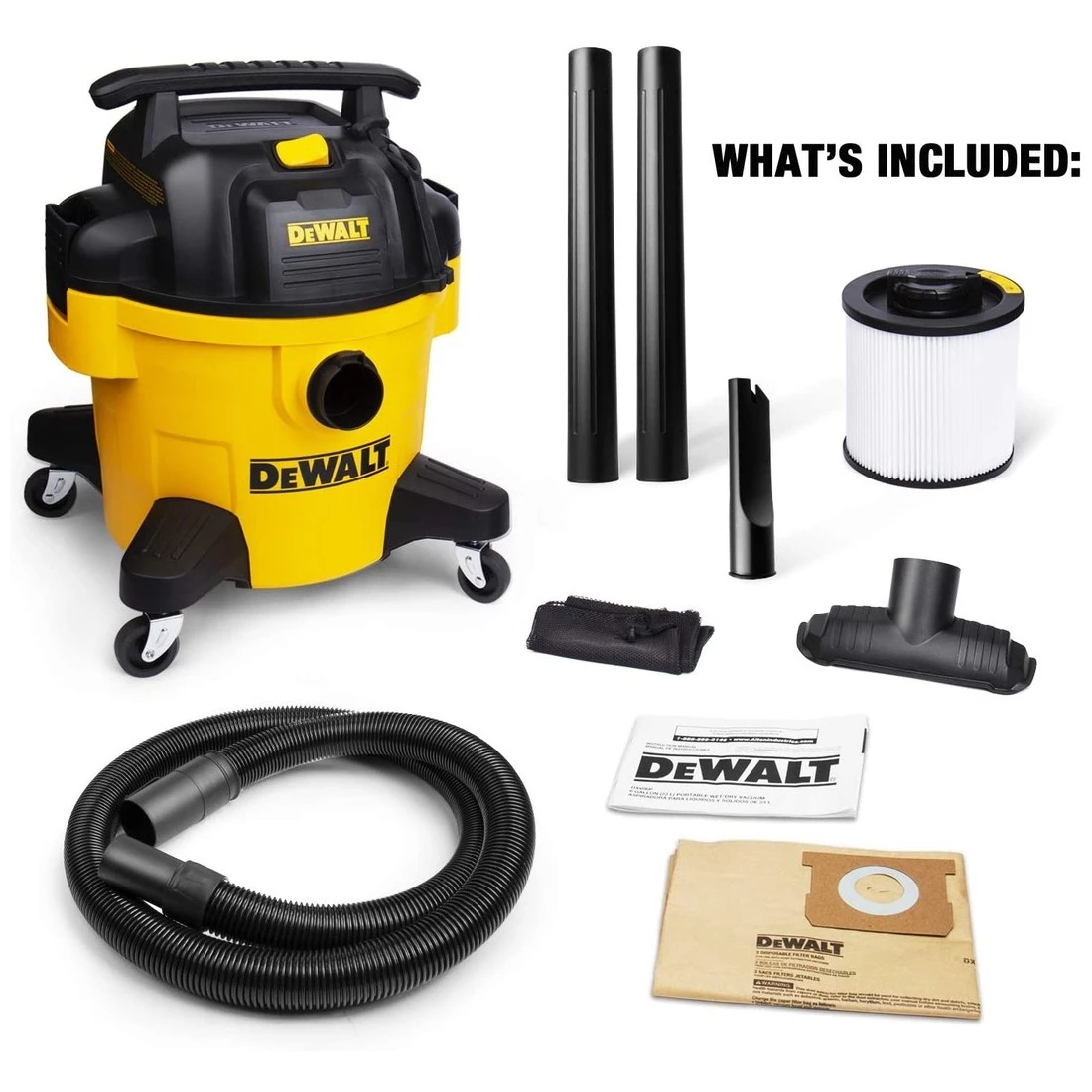 DEWALT Quiet Poly Wet & Dry Vacuum, DXV06P, 6 Gallon 3 DEWALT Quiet Poly Wet & Dry Vacuum, DXV06P, 6 Gallon