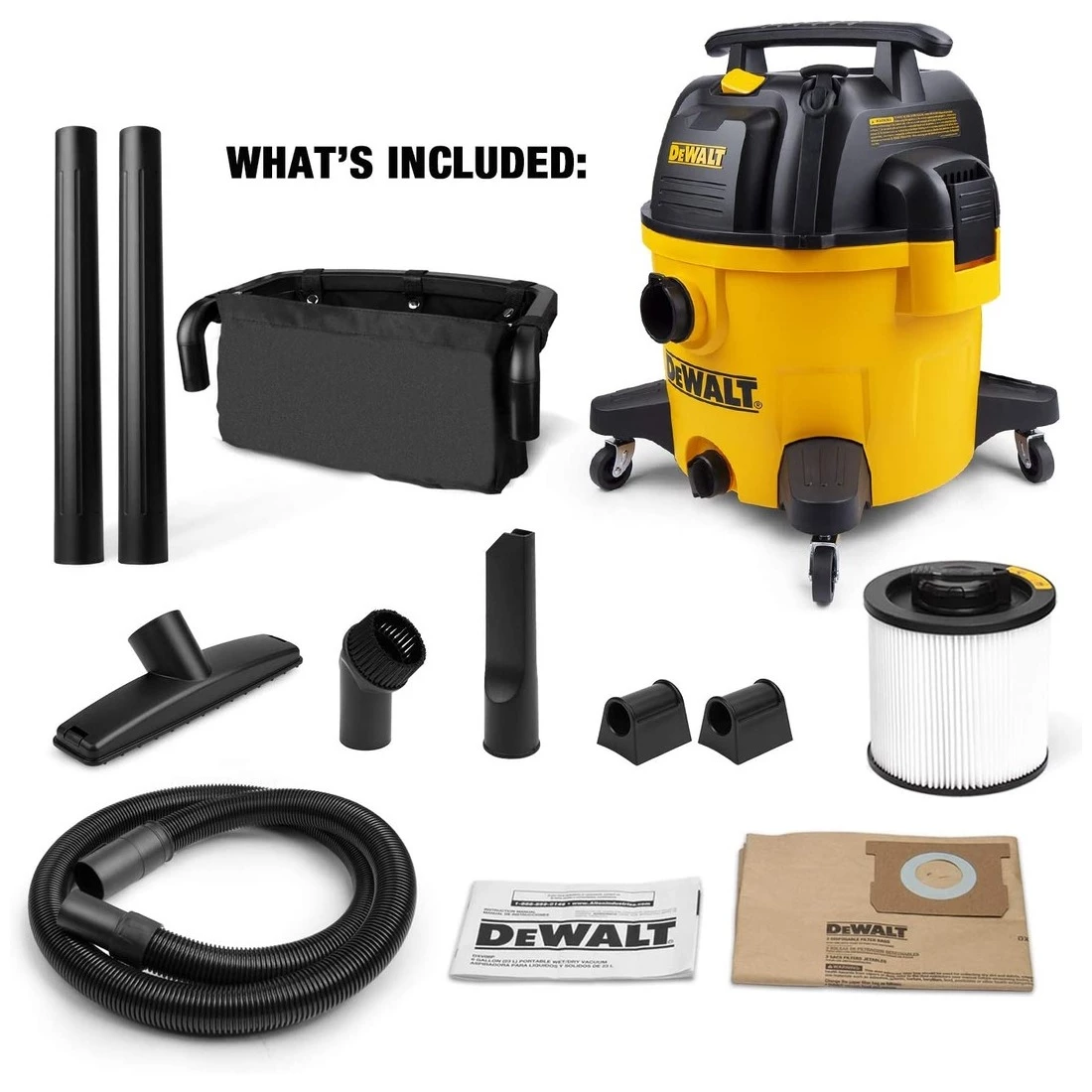 DEWALT Quiet Poly Wet & Dry Vacuum, DXV09P, 9 Gallon 3 DEWALT Quiet Poly Wet & Dry Vacuum, DXV09P, 9 Gallon