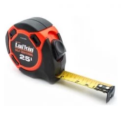 Lufkin Hi-Viz Self-Centering Yellow Clad Tape Measure, L725SCTMPN, 25 FT