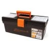 Homak Plastic Tool Box w/ Tray & Dividers, BK00116004, Black, 16 IN