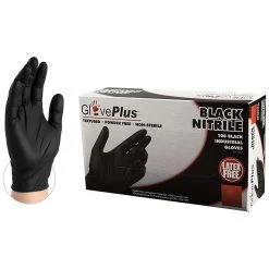 Gloveplus Industrial Grade Nitrile Black Gloves, GPNB49100-BX, 2X-Large