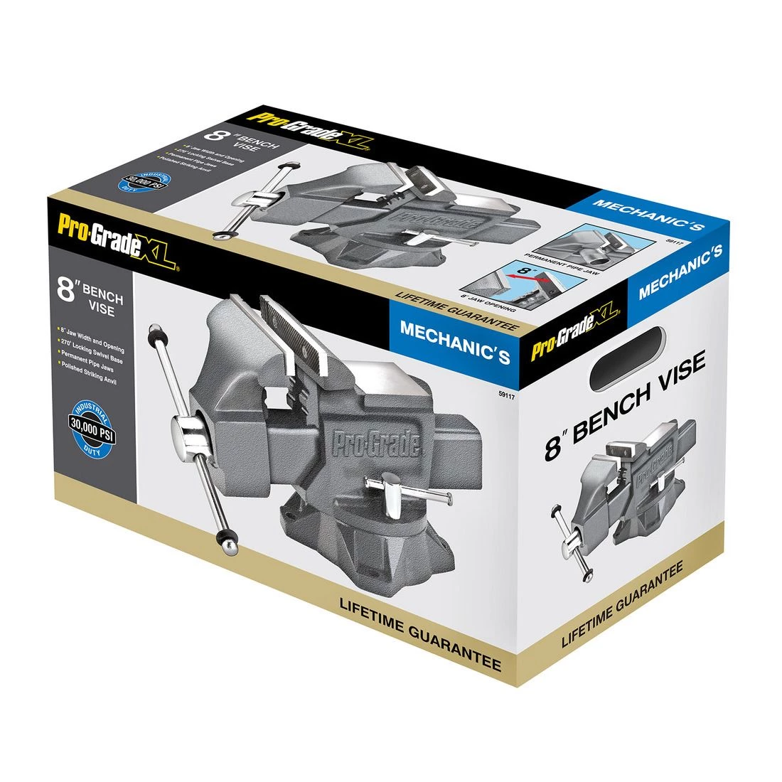 Pro-Grade 8 IN Mechanics Bench Vise, 59117 3 Pro-Grade 8 IN Mechanics Bench Vise, 59117