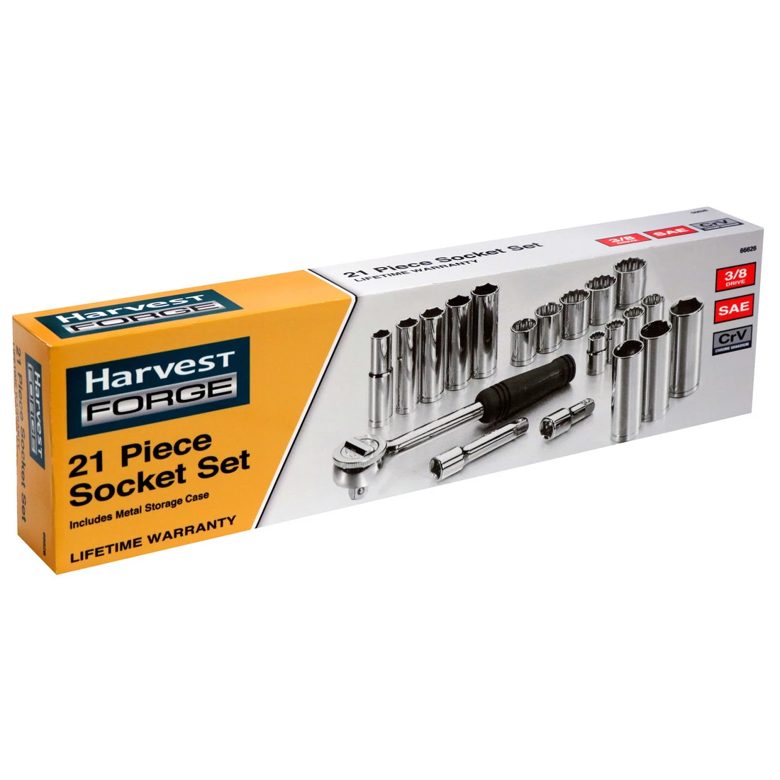Harvest Forge 3/8 IN Drive Socket Set, SAE, 21-Piece, 66626 3 Harvest Forge 3/8 IN Drive Socket Set, SAE, 21-Piece, 66626