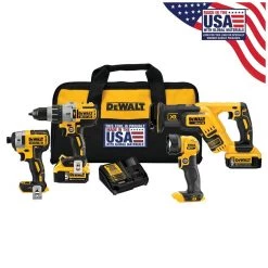 DEWALT Lithium-Ion 4-Tool Combo Kit, 20V MAX XR, DCK494P2