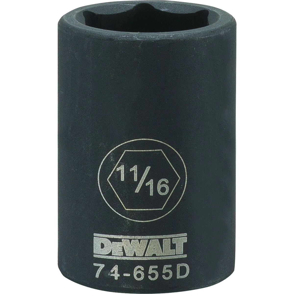 DEWALT 6-Point 1/2 Drive Standard Impact Socket, DWMT74655OSP, 11/16 IN 3 DEWALT 6-Point 1/2 Drive Standard Impact Socket, DWMT74655OSP, 11/16 IN