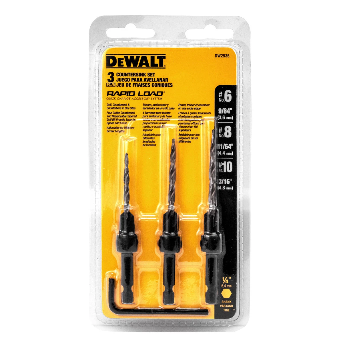 DEWALT Countersink Set, 3-Piece, DW2535 4 DEWALT Countersink Set, 3-Piece, DW2535 - Image 2