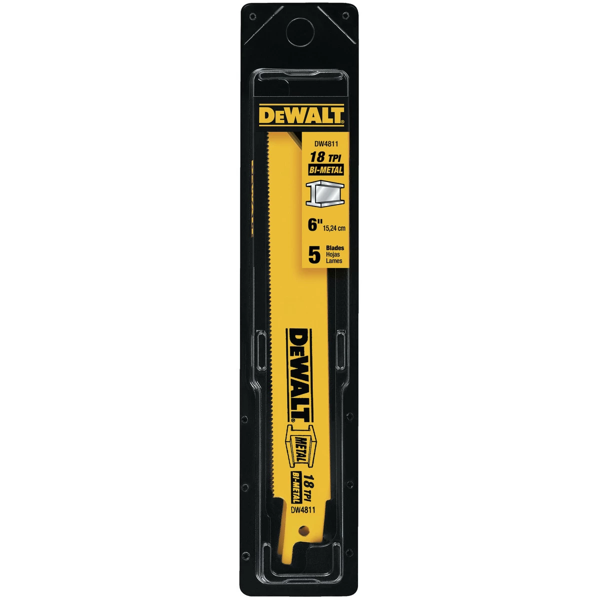 DEWALT Reciprpcating Blade, 6 IN, 18 TPI, 5-Pack, DW4811 4 DEWALT Reciprpcating Blade, 6 IN, 18 TPI, 5-Pack, DW4811 - Image 2