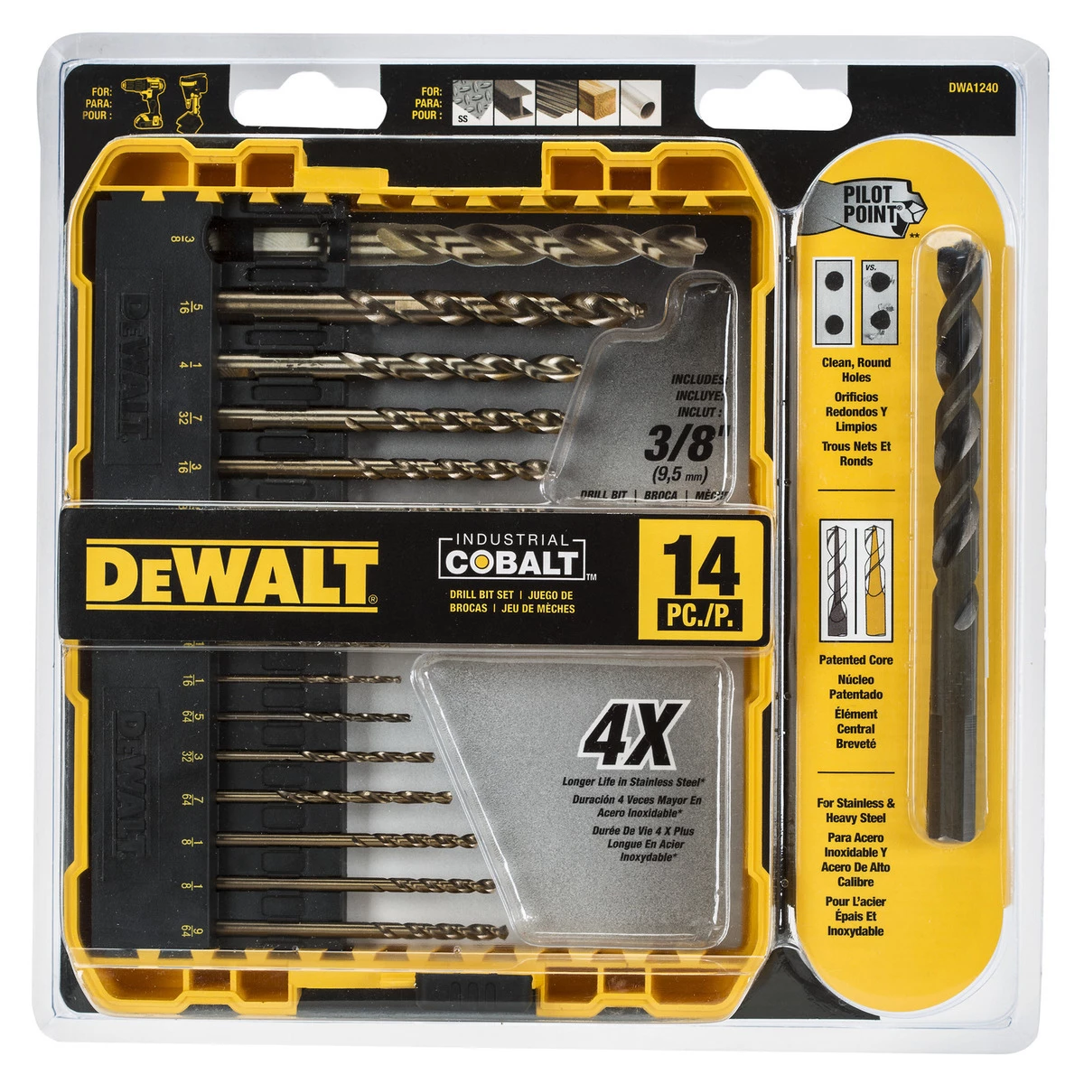 DEWALT Industrial Cobalt Pilot Point Drill Bit Set, 14-Piece, DWA1240 6 DEWALT Industrial Cobalt Pilot Point Drill Bit Set, 14-Piece, DWA1240 - Image 4