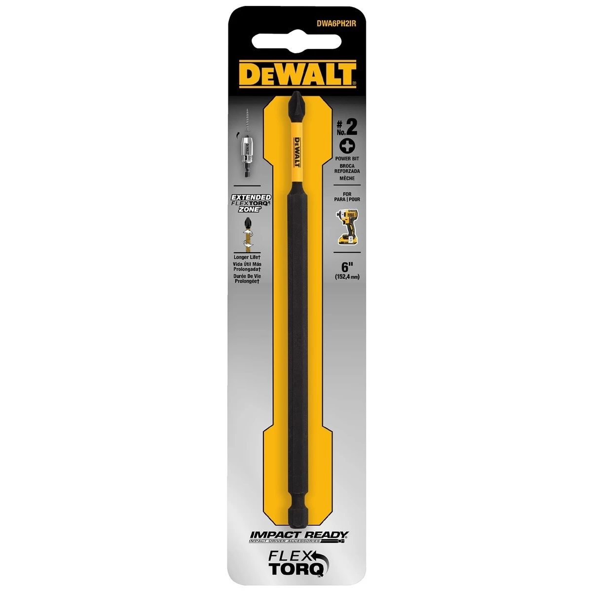 DEWALT #2 Phillips Impact Ready, 6 IN, DWA6PH2IR 4 DEWALT #2 Phillips Impact Ready, 6 IN, DWA6PH2IR - Image 2