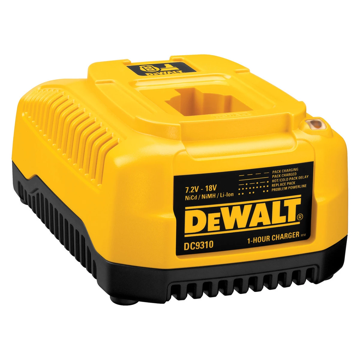 DEWALT Heavy-Duty 7.2v - 18v Nicd/ Nimh/ Li-Ion 1-hour Charger, DC9310 3 DEWALT Heavy-Duty 7.2v - 18v Nicd/ Nimh/ Li-Ion 1-hour Charger, DC9310