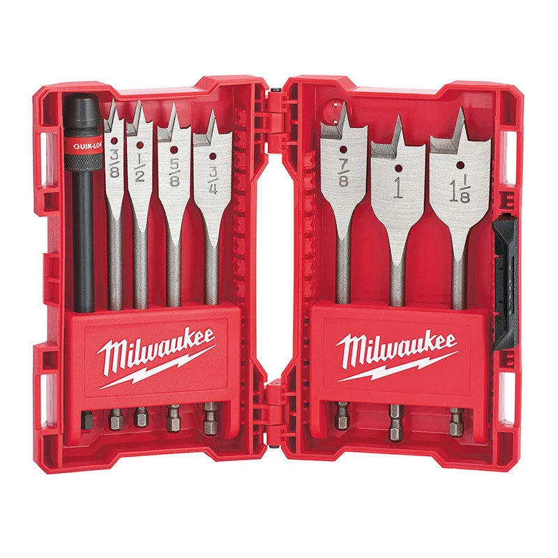 Milwaukee Tool Flat Boring Bit Kit, 8-Piece, 49-22-0175 3 Milwaukee Tool Flat Boring Bit Kit, 8-Piece, 49-22-0175