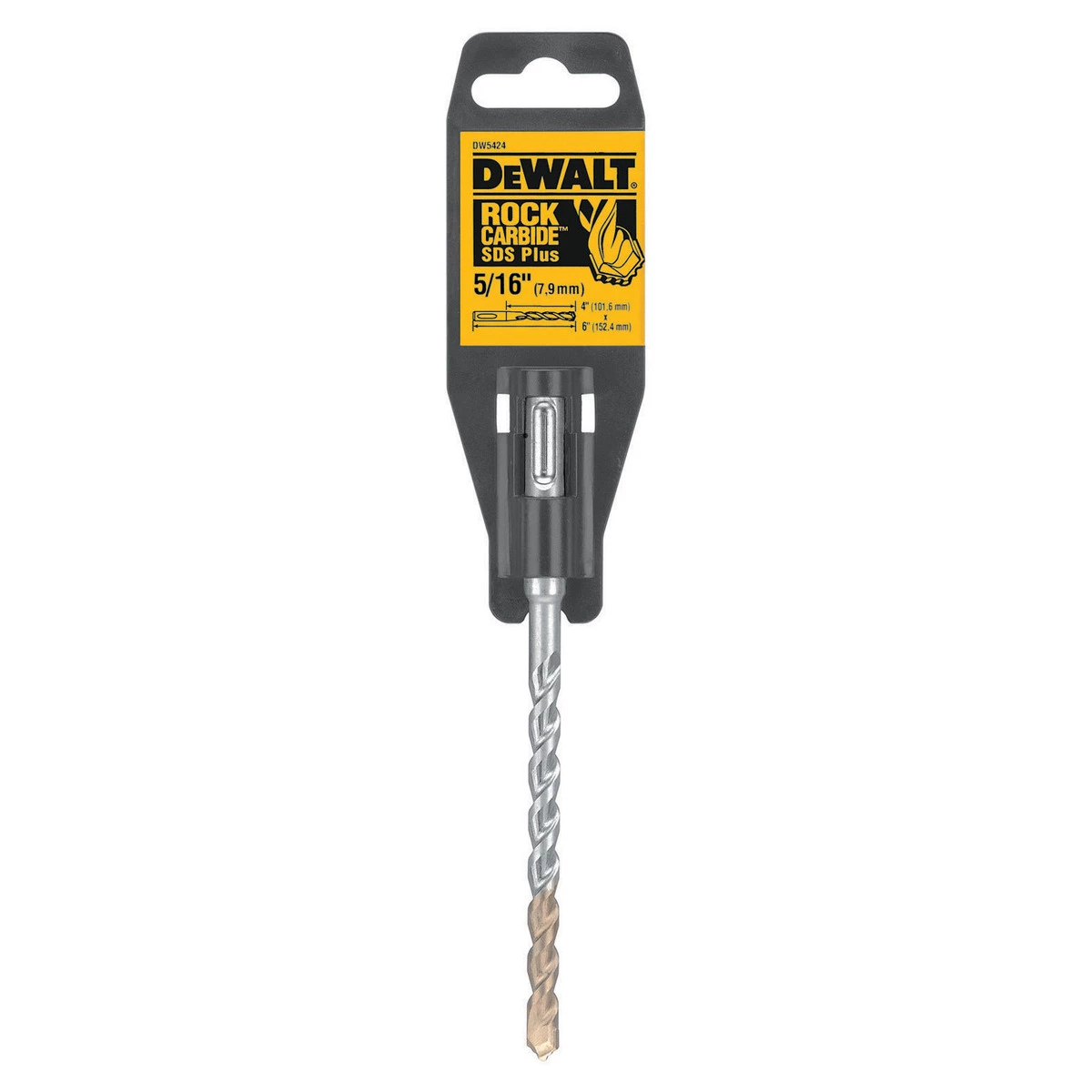 DEWALT Rock Carbide SDS+ Hammer Bit, 5/16 IN x 4 IN x 6 IN, DW5424 3 DEWALT Rock Carbide SDS+ Hammer Bit, 5/16 IN x 4 IN x 6 IN, DW5424