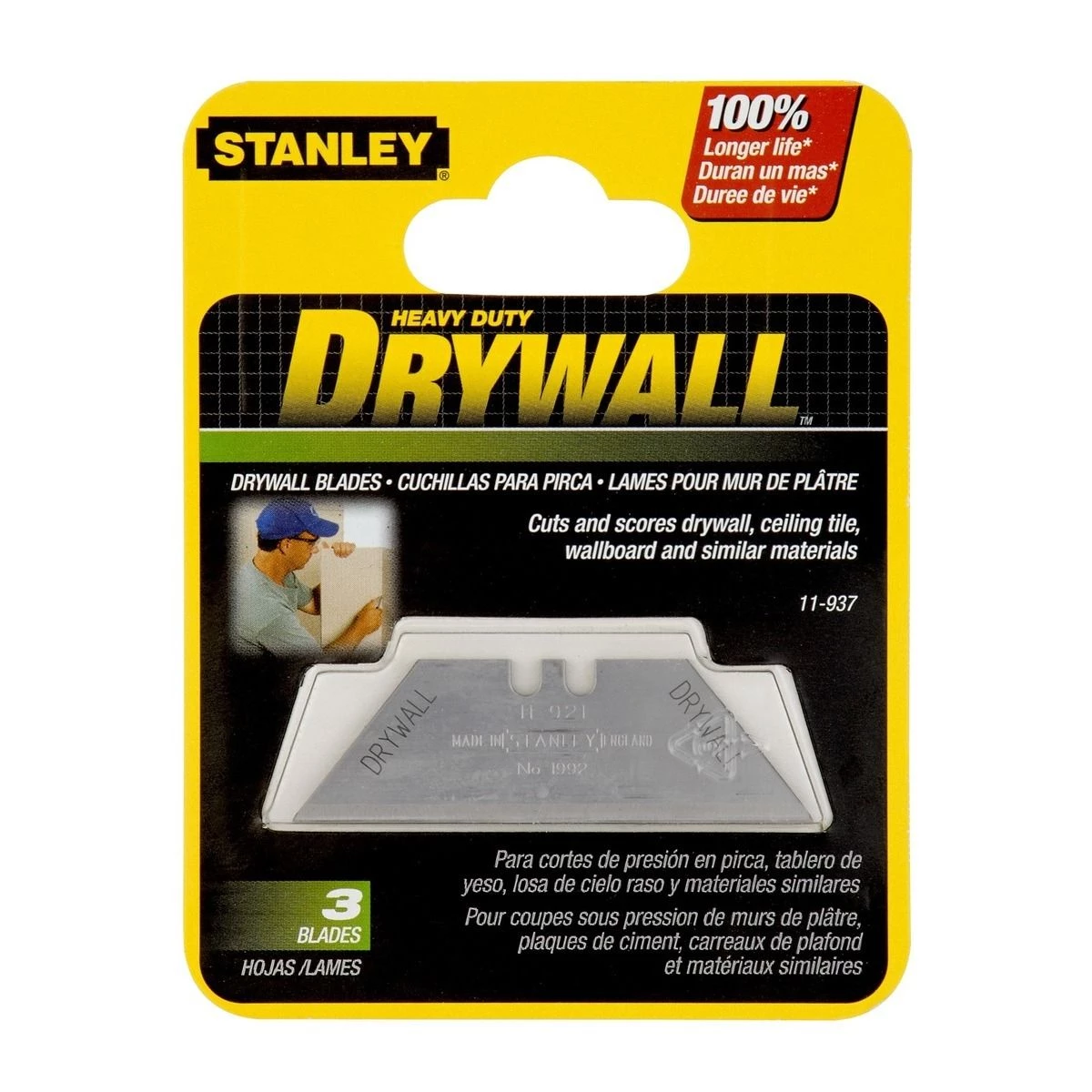 Stanley Drywall Utility Blades, 3- Pack, 11-937 3 Stanley Drywall Utility Blades, 3- Pack, 11-937