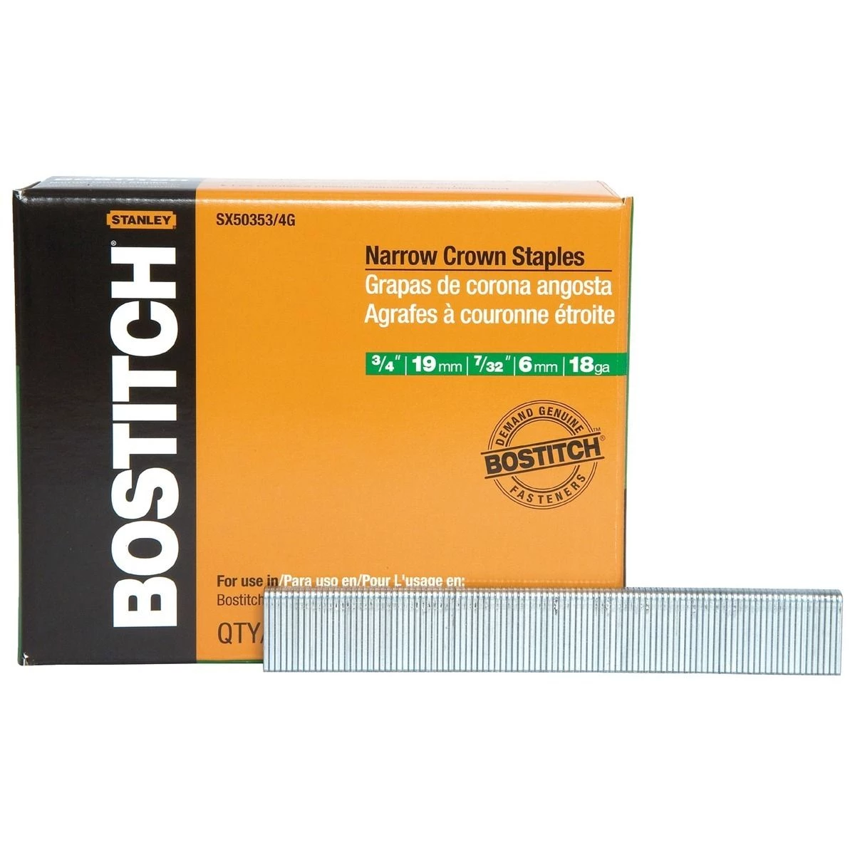 Bostitch Narrow Crown Finish Staple, 3/4 IN x 7/32 IN, SX50353/4G 5 Bostitch Narrow Crown Finish Staple, 3/4 IN x 7/32 IN, SX50353/4G - Image 3