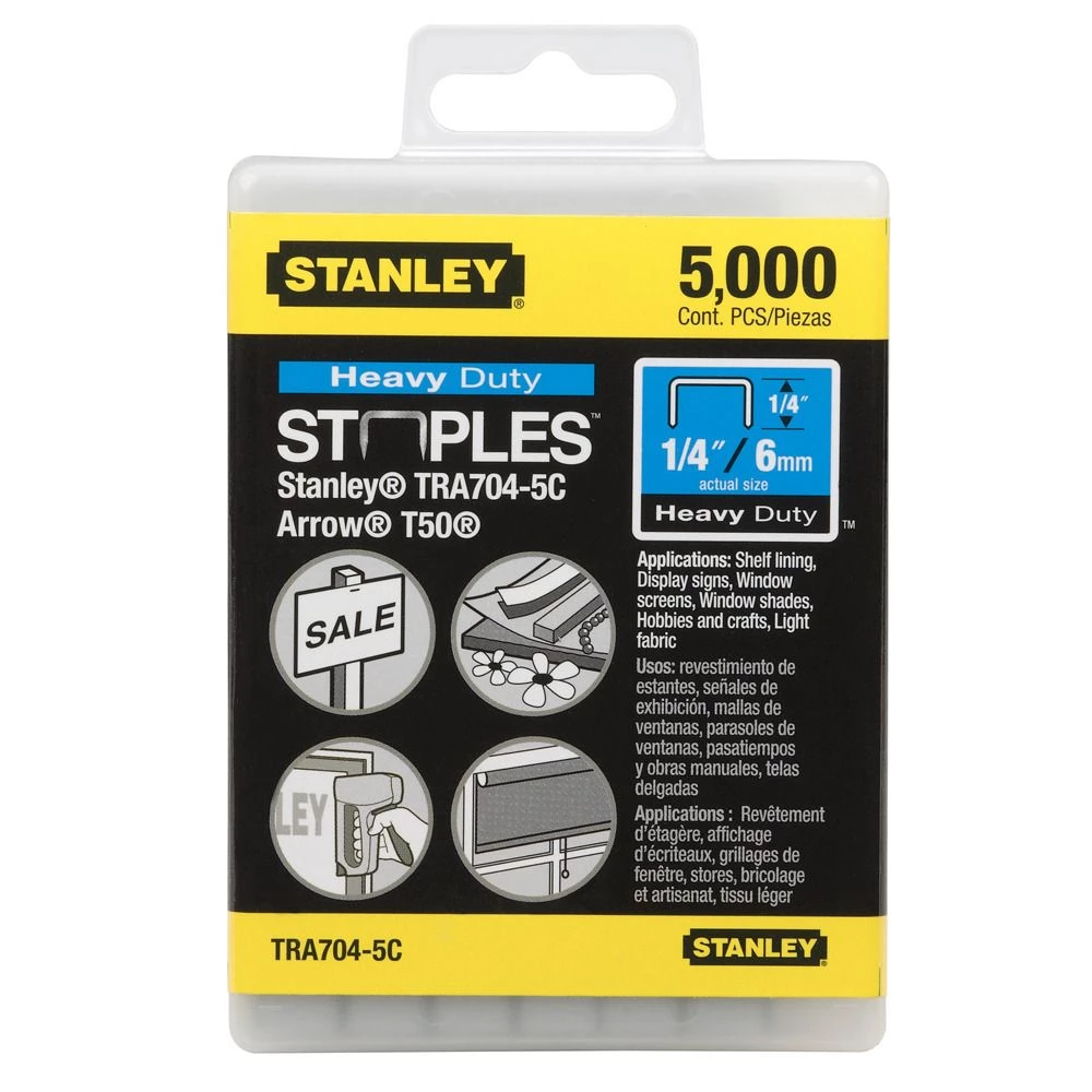 Stanley Heavy Duty Staples, 1/4 IN, 5,000-Piece, TRA704-5C 3 Stanley Heavy Duty Staples, 1/4 IN, 5,000-Piece, TRA704-5C