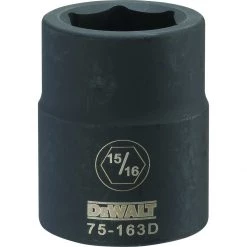 DEWALT 6-Point 3/4 Drive Standard Impact Socket, DWMT75163OSP, 15/16 IN
