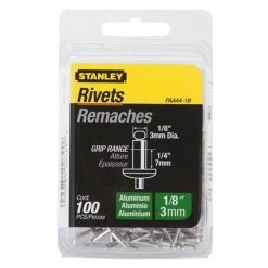 Stanley Aluminum Rivets, 1/8 IN x 1/4 IN, 100-Pack, PAA44-1B