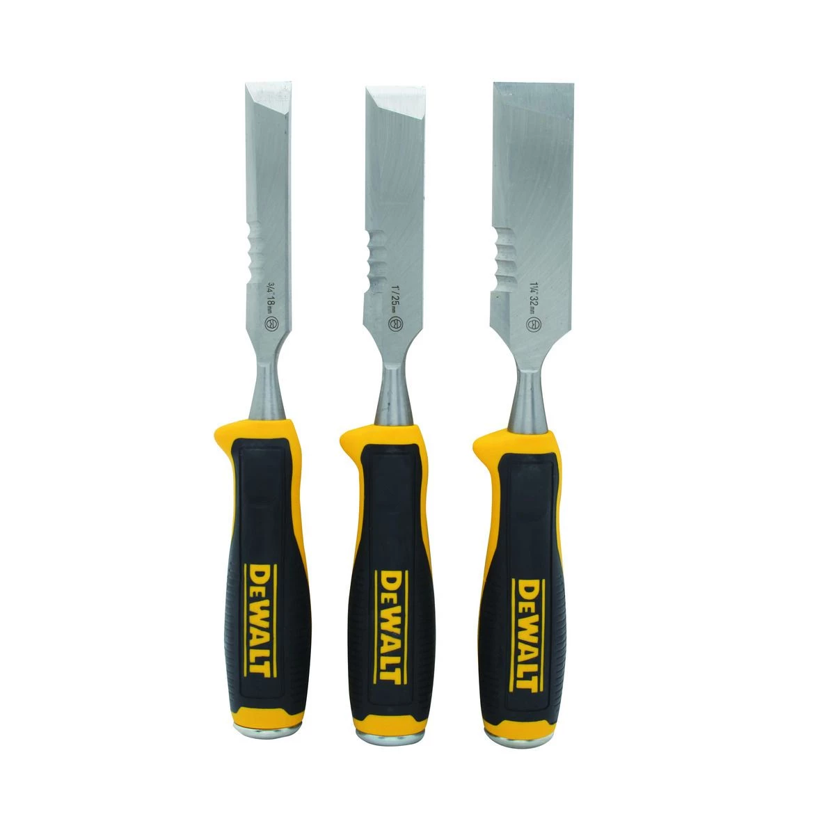 DEWALT Side Strike Wood Chisel Set, 3-Piece, DWHT16148 3 DEWALT Side Strike Wood Chisel Set, 3-Piece, DWHT16148
