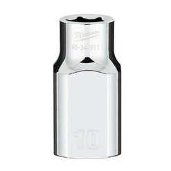 Milwaukee Tool 6-Point 1/2 IN Drive Socket, 45-34-9111, 10 mm