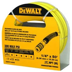 DEWALT Premium Hybrid Polymer Blend Air Hose, 1/4 IN x 50 FT, DWFP1450D -Tools Elegant shop sftp a s assets20210604000000156