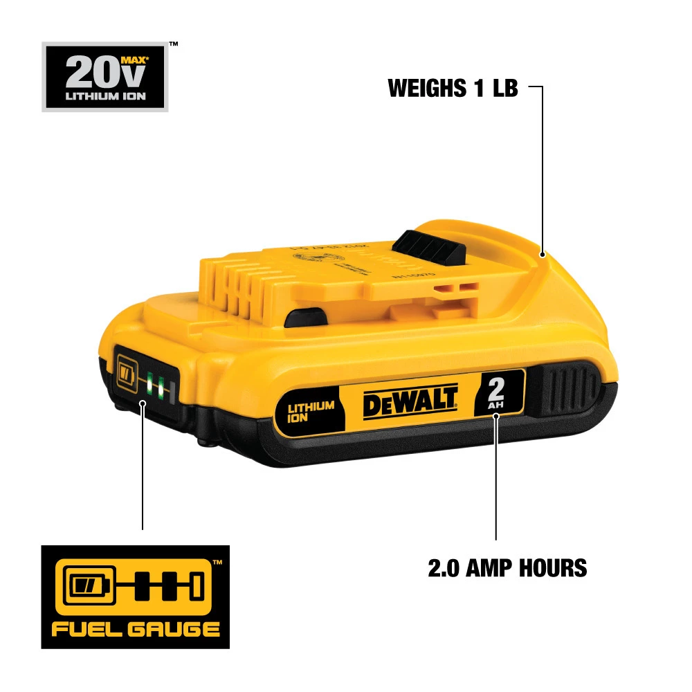 DEWALT Compact XR Lithium-Ion Battery Pack, 20V MAX, DCB203 4 DEWALT Compact XR Lithium-Ion Battery Pack, 20V MAX, DCB203 - Image 2