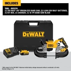 DEWALT Brushless Deep Cut Band Saw Kit, 20V MAX XR, DCS374P2 10 DEWALT Brushless Deep Cut Band Saw Kit, 20V MAX XR, DCS374P2 -Tools Elegant shop sftp a s assets20210610000000017