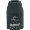 DEWALT 6-Point 1/2 Drive Standard Impact Socket, DWMT75114OSP, 3/8 IN