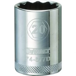 DEWALT 12-Point 1/2 IN Drive Socket, DWMT74577OSP, 20 mm