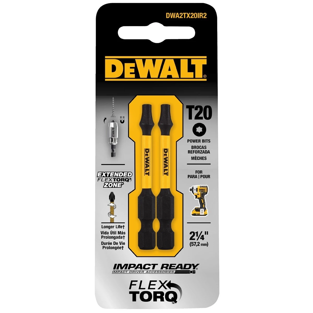 DEWALT Torx T20 Impact Ready, 2 IN, 2-Pack, DWA2TX20IR2 4 DEWALT Torx T20 Impact Ready, 2 IN, 2-Pack, DWA2TX20IR2 - Image 2