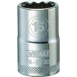 DEWALT 12-Point 1/2 IN Drive Socket, DWMT74573OSP, 16 mm