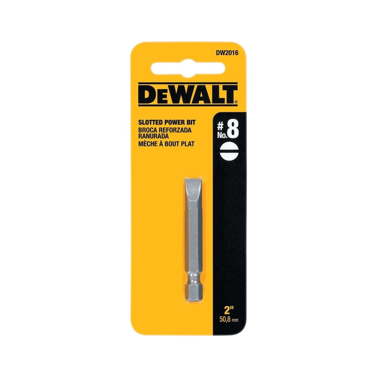 DEWALT #8 Slotted Power Bit, DW2016, 2 IN 3 DEWALT #8 Slotted Power Bit, DW2016, 2 IN