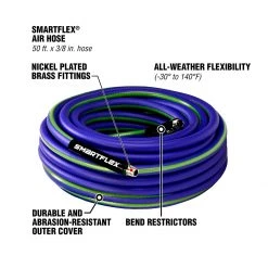 Smartflex Air Hose, 1/4 IN MNPT Fittings, HSF3850BL2, 3/8 IN x 50 FT 12 Smartflex Air Hose, 1/4 IN MNPT Fittings, HSF3850BL2, 3/8 IN x 50 FT -Tools Elegant shop sftp a s assets20220505000000113